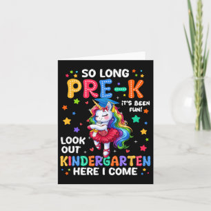 Pre-k Graduation 2025 Unicorn Girl Kindergarten He Card