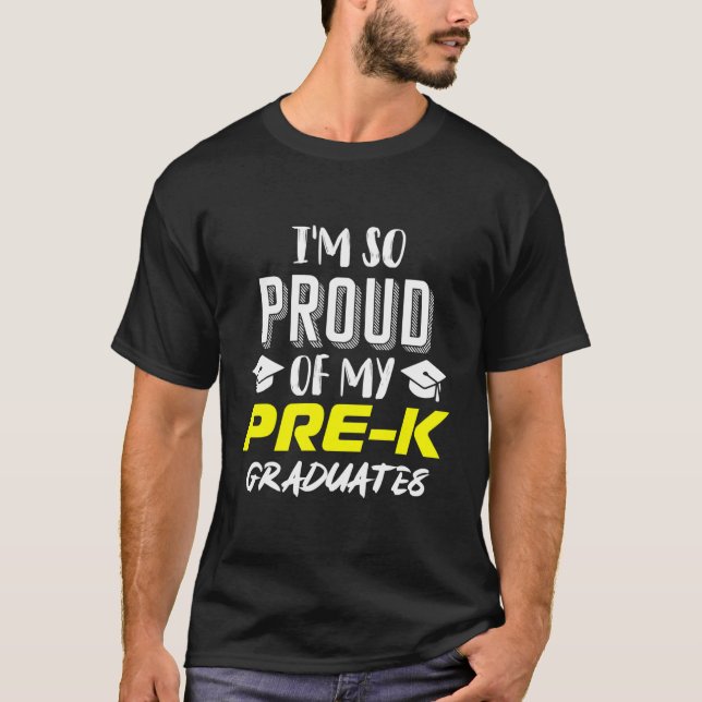 Pre K Graduation Cap For Proud Teacher and Parent T-Shirt (Front)