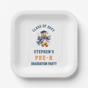 Pre-K Graduation Cute Teddy Party Paper Plate