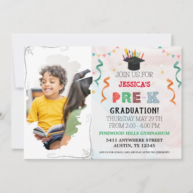 Pre k Graduation invitation (Front)