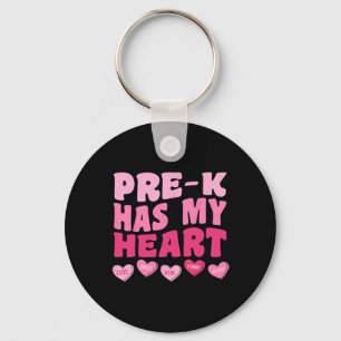 Pre-k Has My Heart Groovy Teacher Valentines Day Keychain