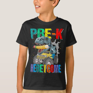Pre-K Here I Come Monster Truck Dinosaur Boys T-Shirt