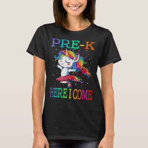 Pre-K Here I Come Unicorn Back To School T-Shirt