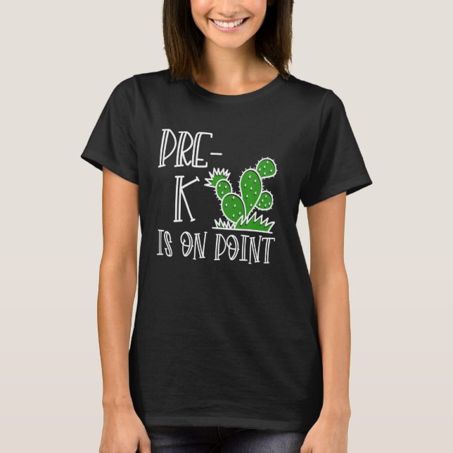 Pre-K Is On Point Funny Cactus Back To school Boys T-Shirt (Front)