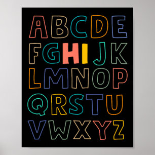 Pre K Kindergarten Hi Alphabet Back To School Teac Poster
