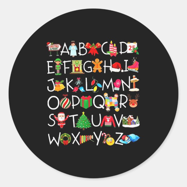 Pre-k Kindergarten Teachers Students Kids Christma Classic Round Sticker (Front)