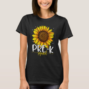 Pre K Leopard Sunflower Teacher Team Pre K Squad G T-Shirt