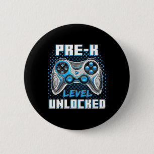 Pre-k Level Unlocked Preschool Gamer Boy First Day 2 Inch Round Button