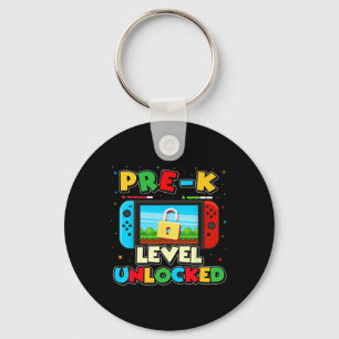 Pre-k Level Unlocked Video Gamer Boys Kids Ck To S Keychain