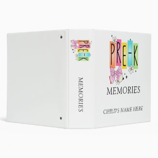 Pre-K Memories Custom Child's Name 3-Ring Binder