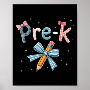 Pre-k Preppy Floral Coquette Bow Girly Back To Sch Poster