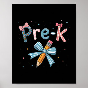 Pre-k Preppy Floral Coquette Bow Girly Back To Sch Poster