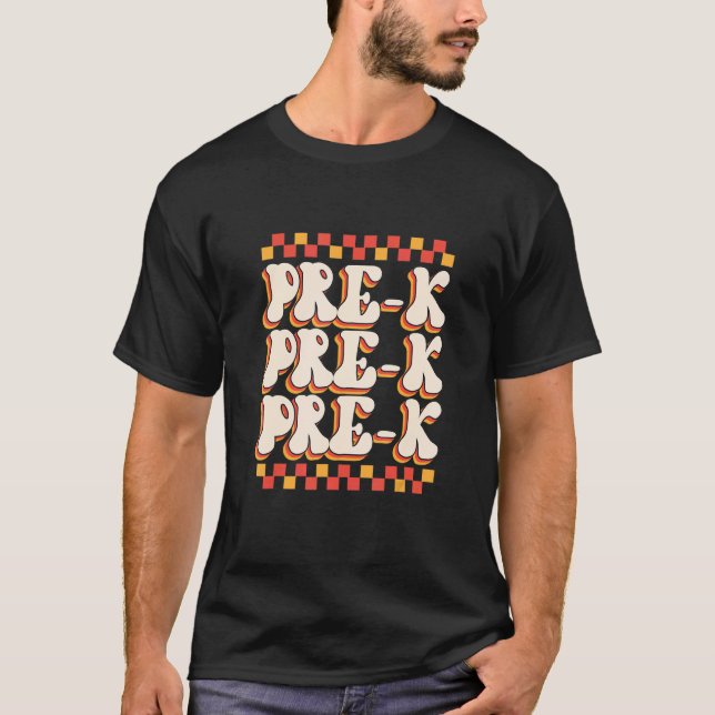 Pre K Retro Back to School T-Shirt (Front)