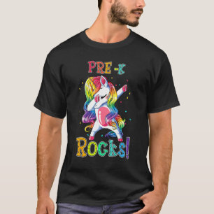 Pre K Rocks Dabbing Unicorn Back To School 1 T-Shirt
