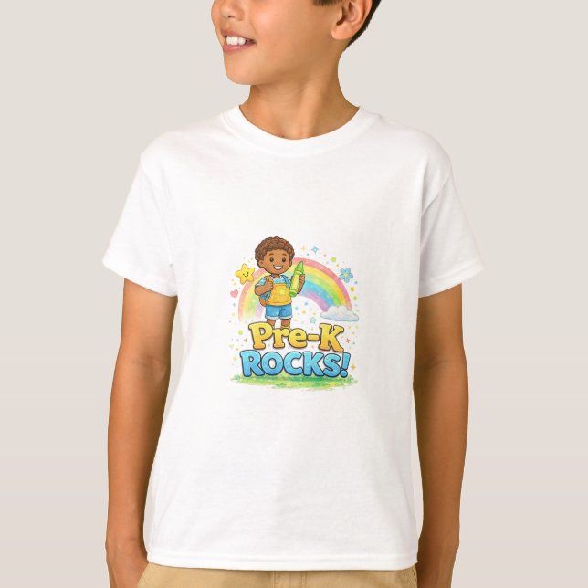 Pre-K Rocks – Minimal Cute Design T-Shirt (Front)