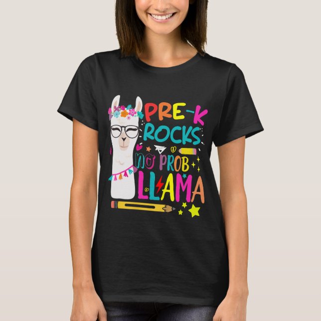 Pre-k Rocks No Prob-Llama Llama Apparel T-Shirt (Front)