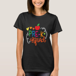 Pre K Squad Apple Back To School Teacher T-Shirt