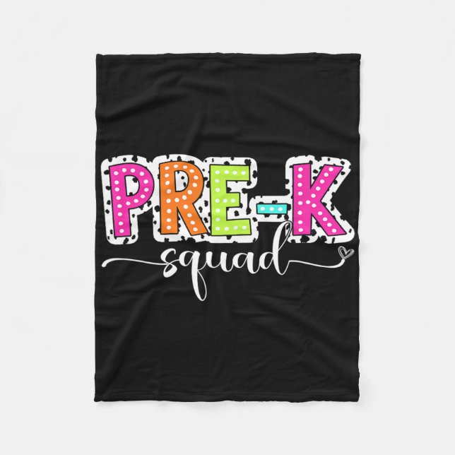Pre-k Squad Back To School Dalmatian Dots  Fleece Blanket (Front)