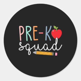 Pre-k Squad Pre-k Back To School Classic Round Sticker