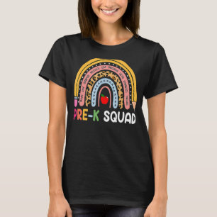 Pre K Squad Preschool Squad Teacher  Rainbow T-Shirt