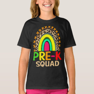 Pre-K Squad Rainbow Leopard Back To School T-Shirt