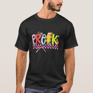 Pre K Teacher Pencil Coquette Bow Back To School T-Shirt