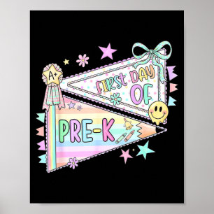 Pre-k teacher preschool pennant flag back to poster