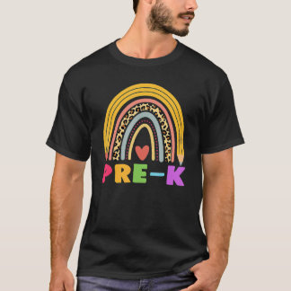 Pre K Teacher Student Boho Rainbow Back To School T-Shirt