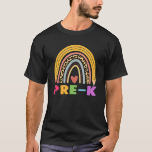 Pre K Teacher Student Boho Rainbow Back To School T-Shirt