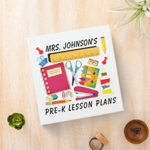 Pre-K Teacher's School Supplies Lesson Plan Binder