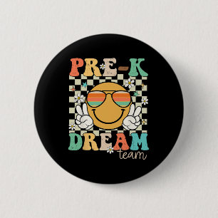 Pre-k Team Dream Teacher Retro Preschool Back To S 2 Inch Round Button