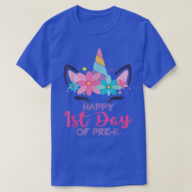 Pre K Unicorn First Day Of School Shirt Back To Ou (Design Front)