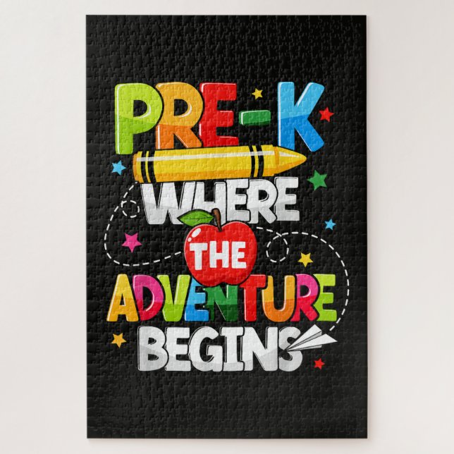 Pre-K Where The Adventure Begins Back to School Jigsaw Puzzle (Vertical)