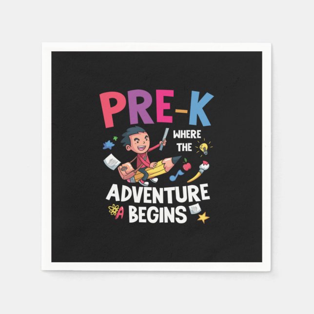 Pre Kindergarten Adventure Begins Napkin (Front)