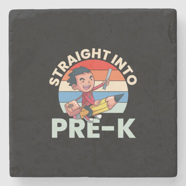 Pre Kindergarten Straight Into Pre Kindergarten Stone Coaster (Front)