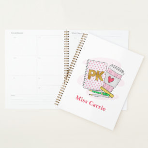 Pre Kindergarten White Dot Notebook Coffee Planner