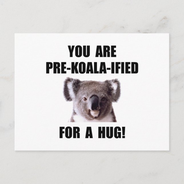 Pre Koala Qualified Hug Postcard (Front)