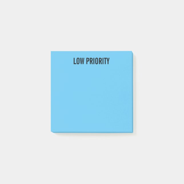 Pre-Labelled Low Priority Blue Post-it Notes (Front)