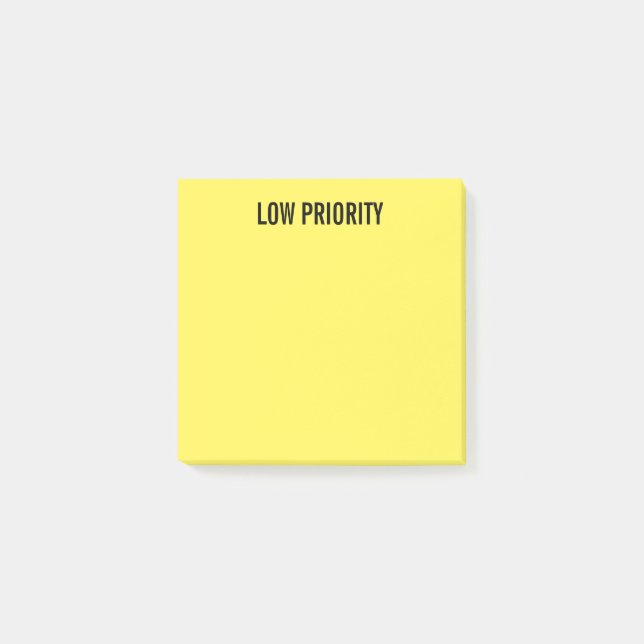 Pre-Labelled Low Priority Yellow Post-it Notes (Front)