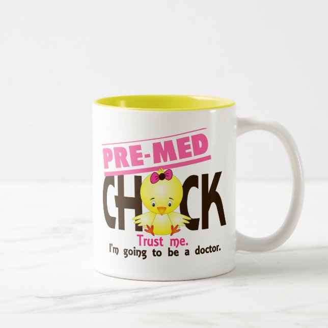 Pre-Med Chick 3 Two-Tone Coffee Mug (Right)