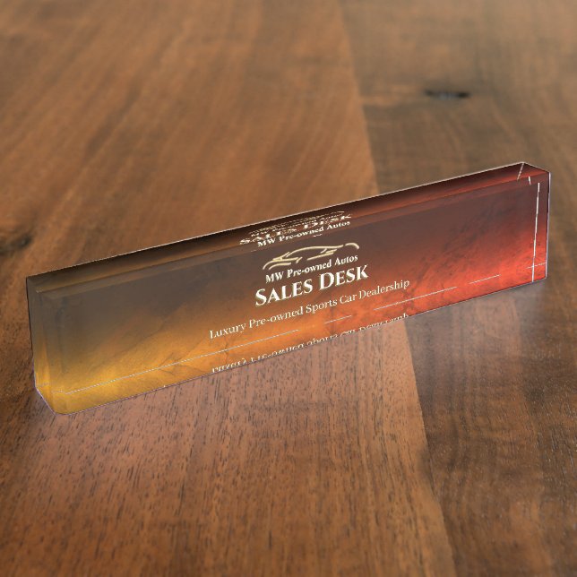 Pre-owned Autos, luxury gold sports car logo Nameplate (Side)