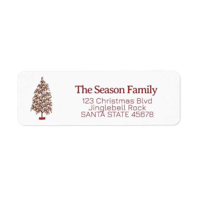 Pre owned Christmas tree address label (Front)