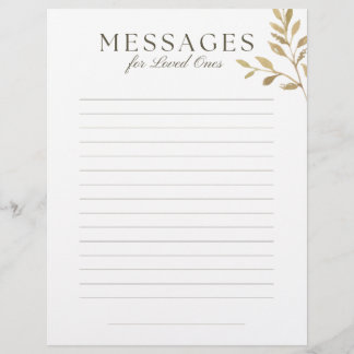 Pre Planning Letter to Loved Ones Letterhead