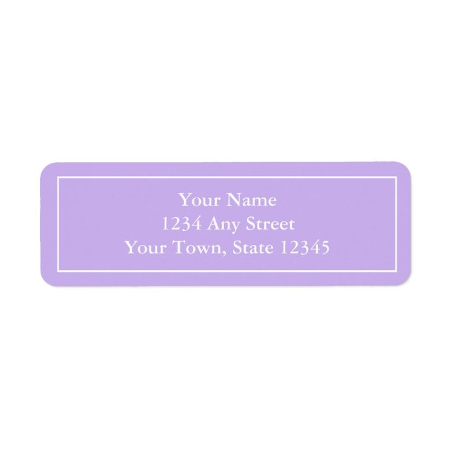 Pre-printed Purple Return Address Label Stickers (Front)