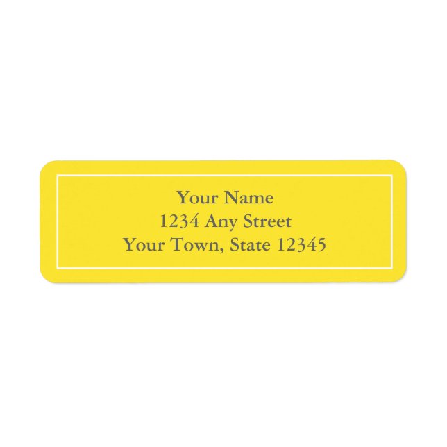 Pre-printed Yellow & Grey Return Address Labels (Front)