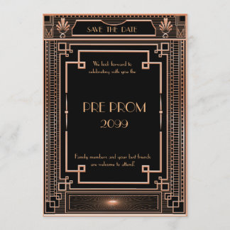 Pre PromJunior, Great Gatsby, Gold,black Save The Date