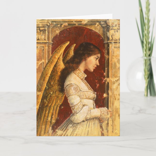 Pre-Raphaelite Angel Mural Greetings Card (Front)