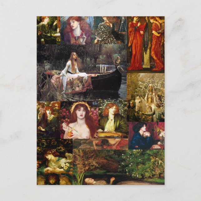 Pre-Raphaelite Collage Postcard (Front)