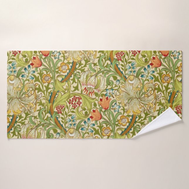 Pre-Raphaelite d'or de cru de lis de William (Serviette de bain)