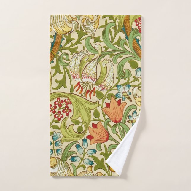 Pre-Raphaelite d'or de cru de lis de William (Serviette à main)